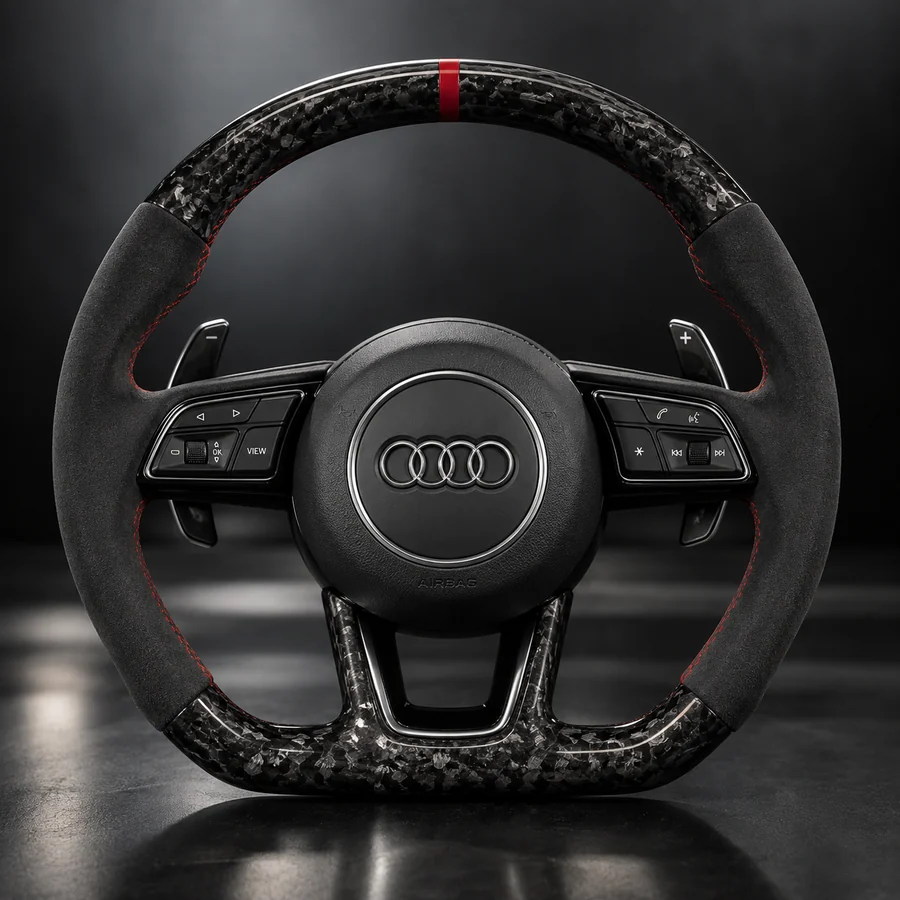 Inspiration volant Audi en carbone forgé et Alcantara