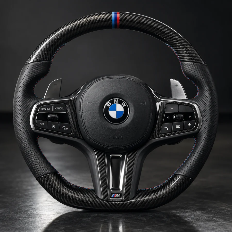 Inspiration de volant personnalisé BMW — visuel généré par IA